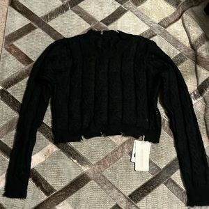 Black crop sweater